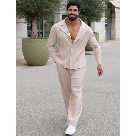 Pleated shirt and trouser set