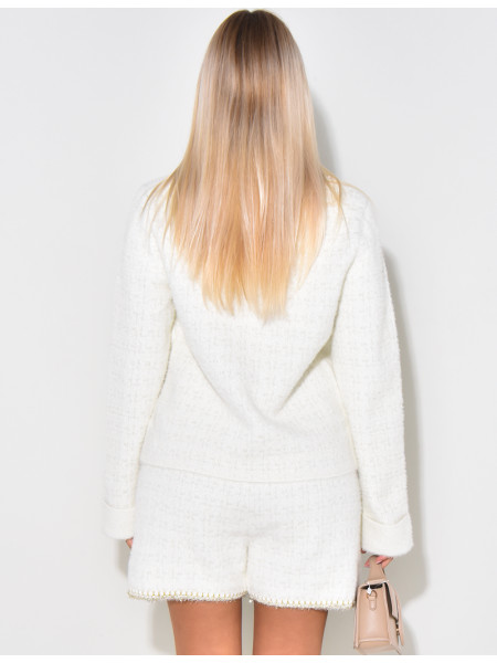 Set aus Weste und Shorts aus Wolle mit Perlenknöpfen