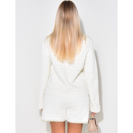 Set aus Weste und Shorts aus Wolle mit Perlenknöpfen