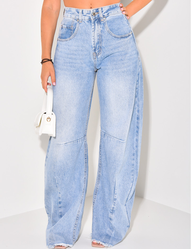 Vintage effect straight-leg jeans