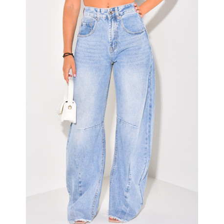Vintage effect straight-leg jeans