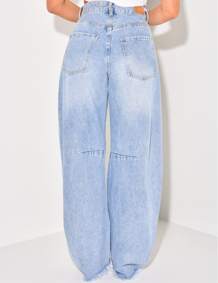 Gerade geschnittene Jeans mit Vintage-Effekt