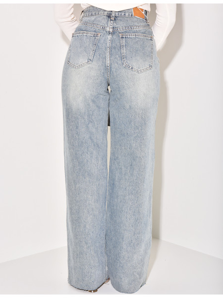 Jeans mit hoher Taille und Vintage-Waschung
