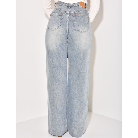 Jeans mit hoher Taille und Vintage-Waschung