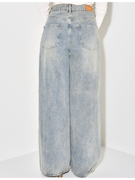 Jeans coupe droite à perles