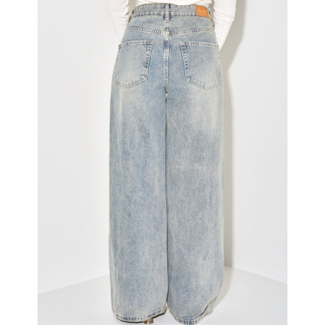 Jeans coupe droite à perles