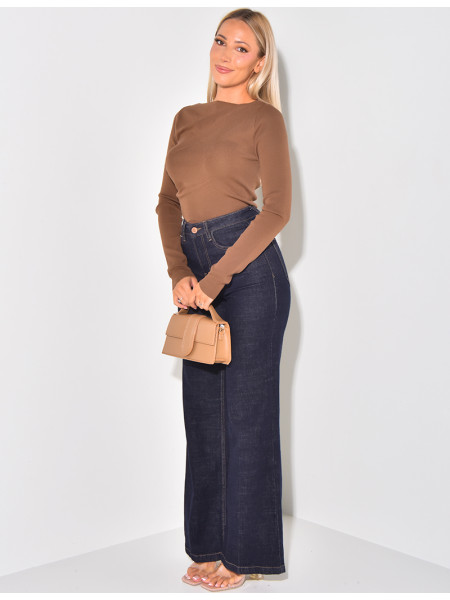 Pull fin effet drapé