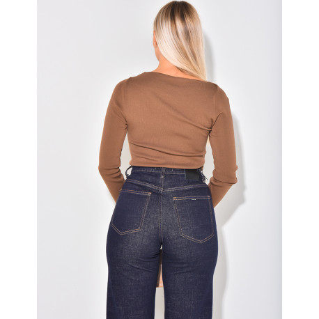 Pull fin effet drapé