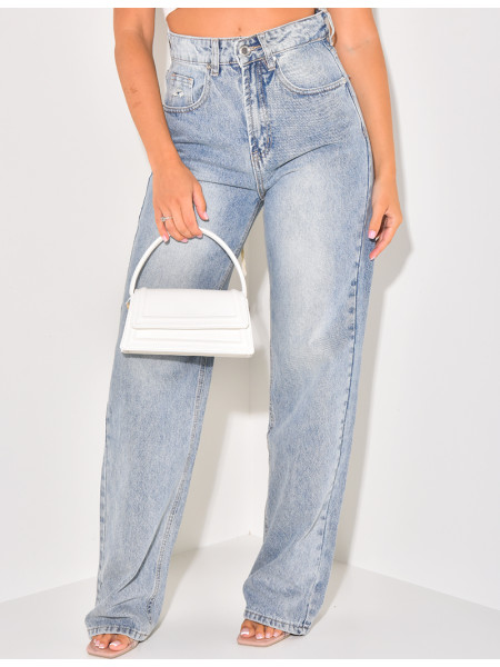 Jeans taille haute stretchy effet destroy