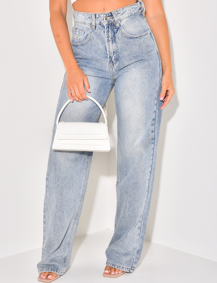 Jeans taille haute stretchy effet destroy