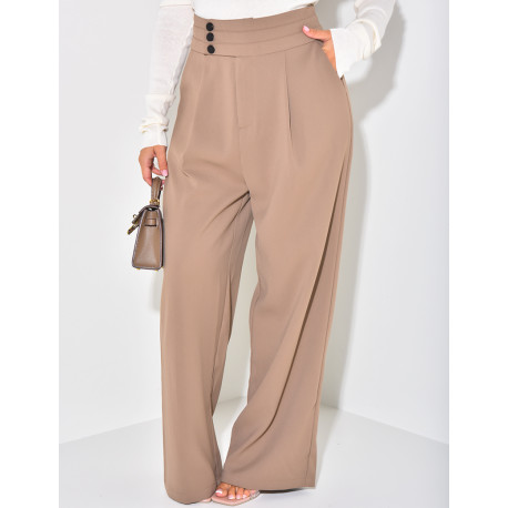 Fließende Schneiderhose mit Knöpfen