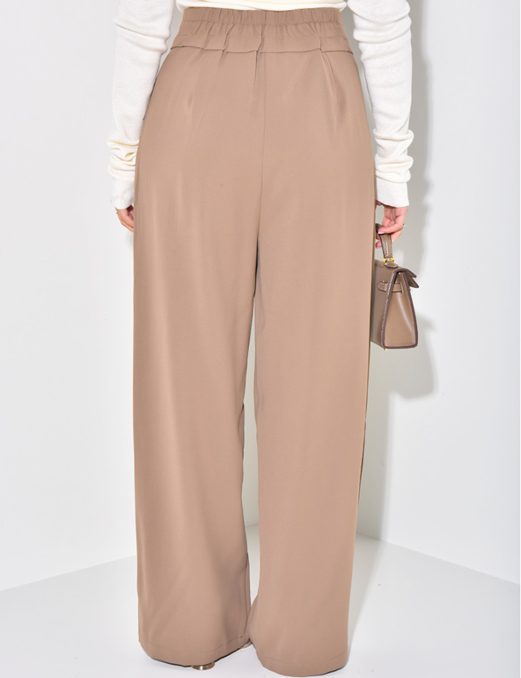 Pantalon de tailleur fluide à boutons