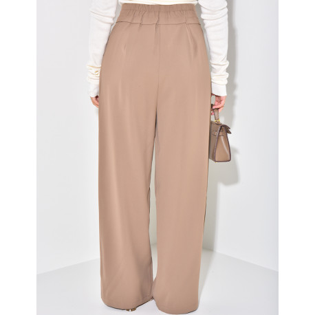 Pantalon de tailleur fluide à boutons