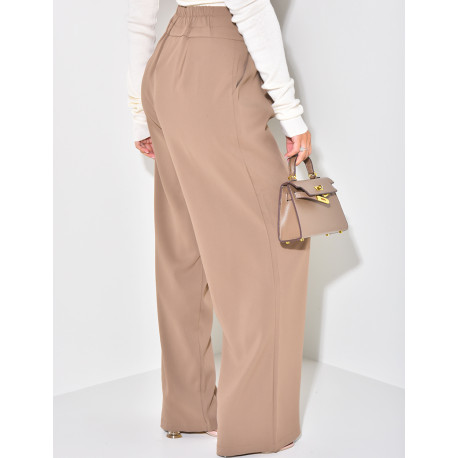 Pantalon de tailleur fluide à boutons