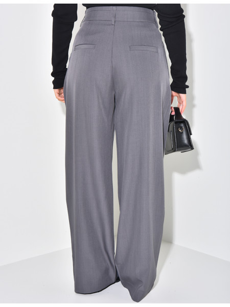 Straight-leg tailored trousers