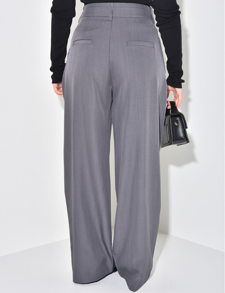 Straight-leg tailored trousers