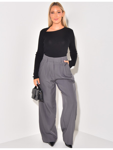 Straight-leg tailored trousers