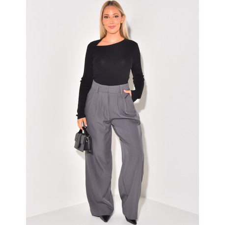 Straight-leg tailored trousers