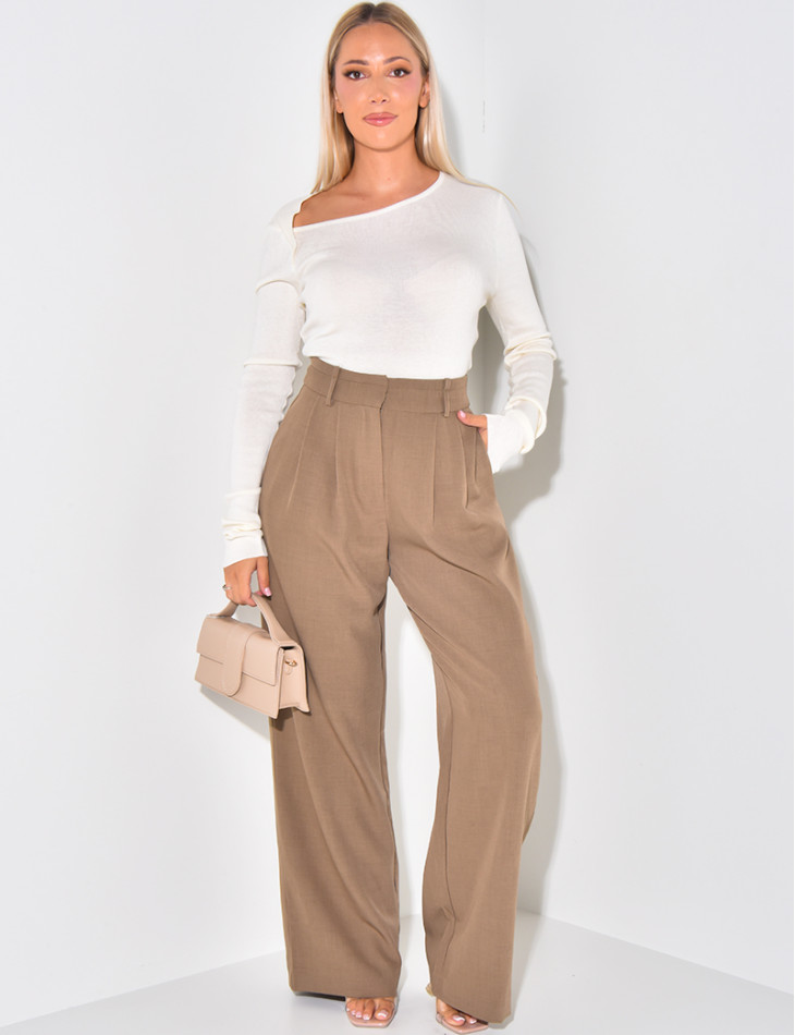Straight-leg tailored trousers