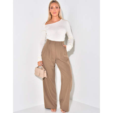 Straight-leg tailored trousers