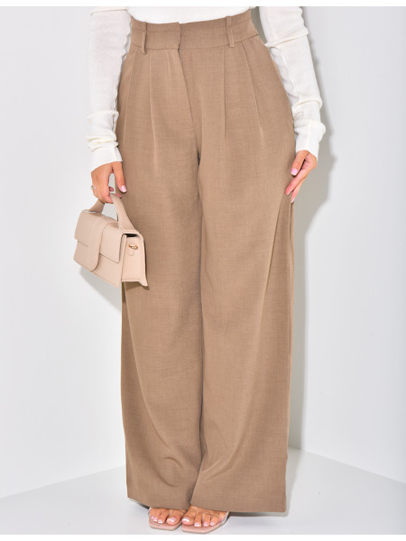 Straight-leg tailored trousers