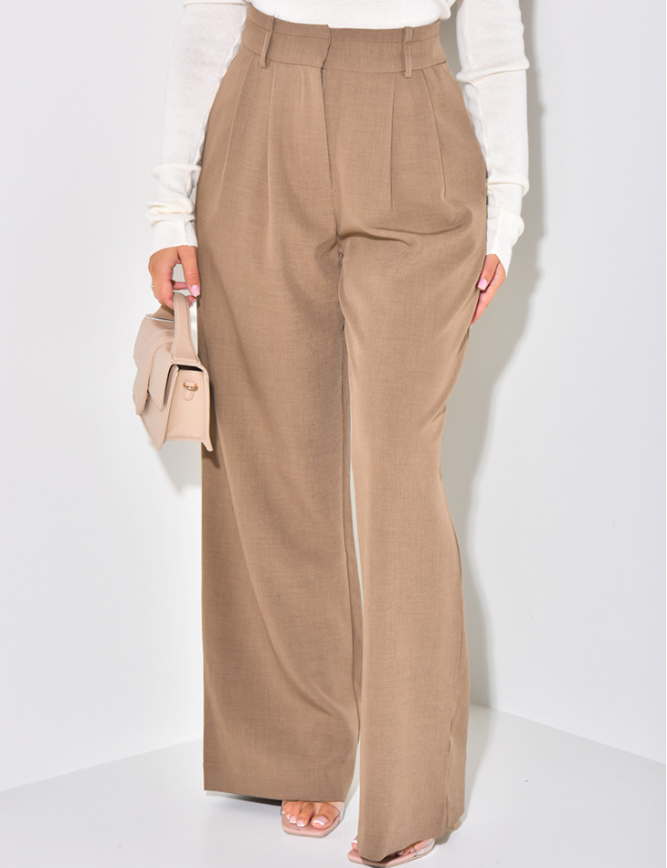 Straight-leg tailored trousers