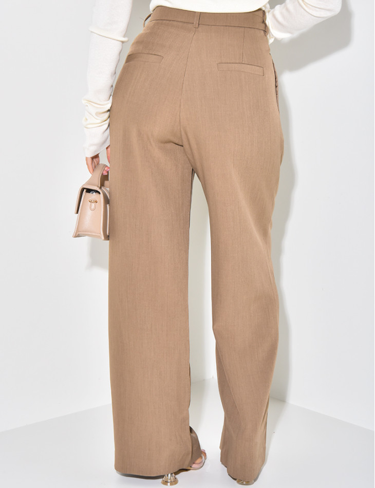Straight-leg tailored trousers