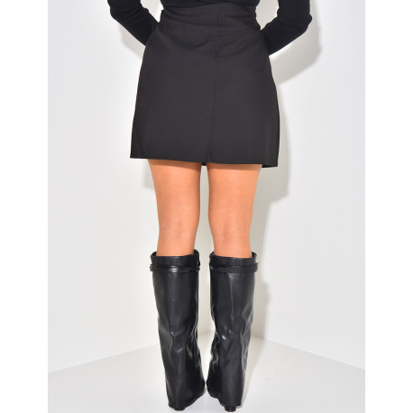 Kurzer Rock mit Plissee & Reißverschluss