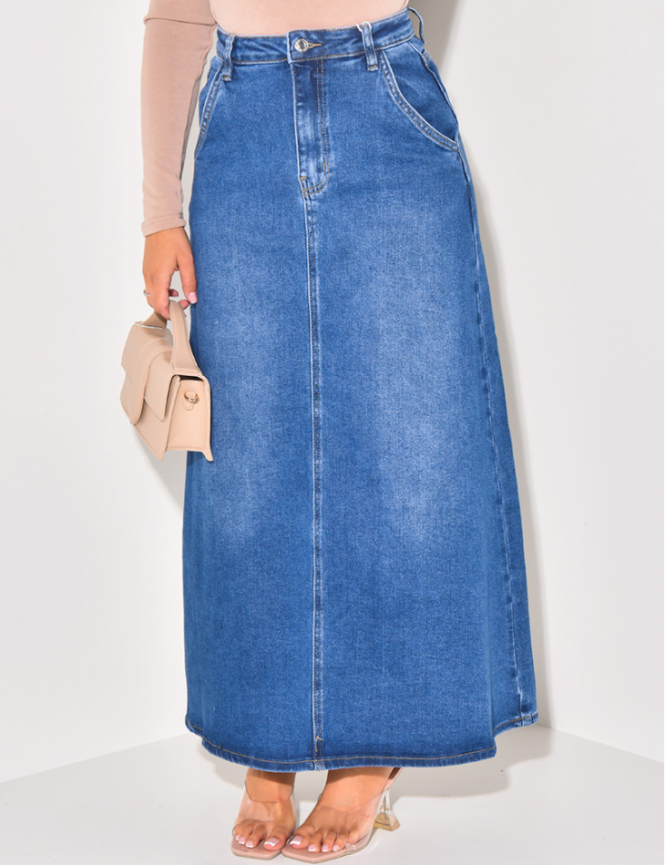 Rock mit hoher Taille stretchy ausgestellt