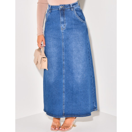 Rock mit hoher Taille stretchy ausgestellt