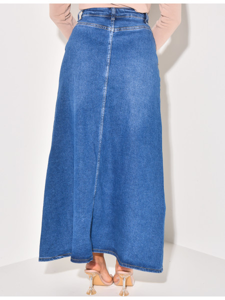 Rock mit hoher Taille stretchy ausgestellt