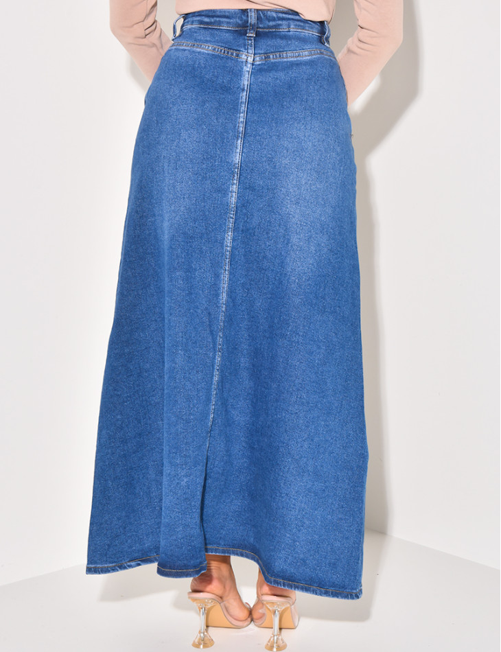 Rock mit hoher Taille stretchy ausgestellt