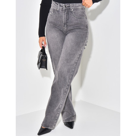 Jeans taille haute stretchy effet destroy