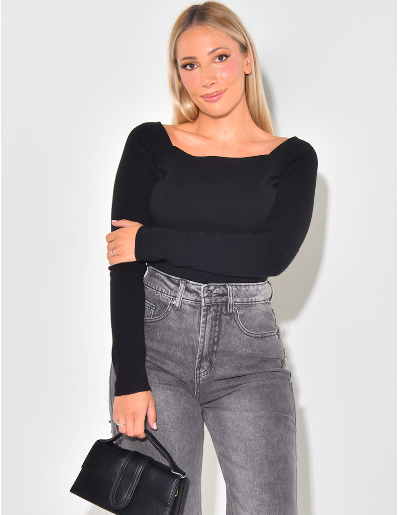 Pull tout doux col carré (...