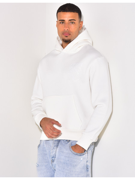 Sweat à capuche écriture en relief