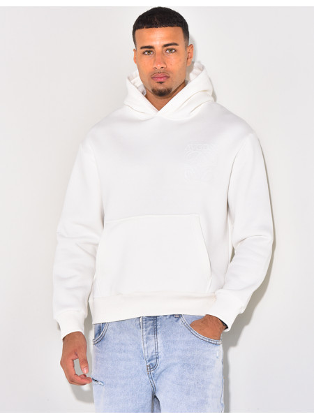 Sweat à capuche écriture en relief