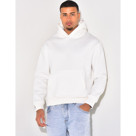 Sweat à capuche écriture en relief