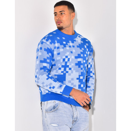 Pull en laine à motifs