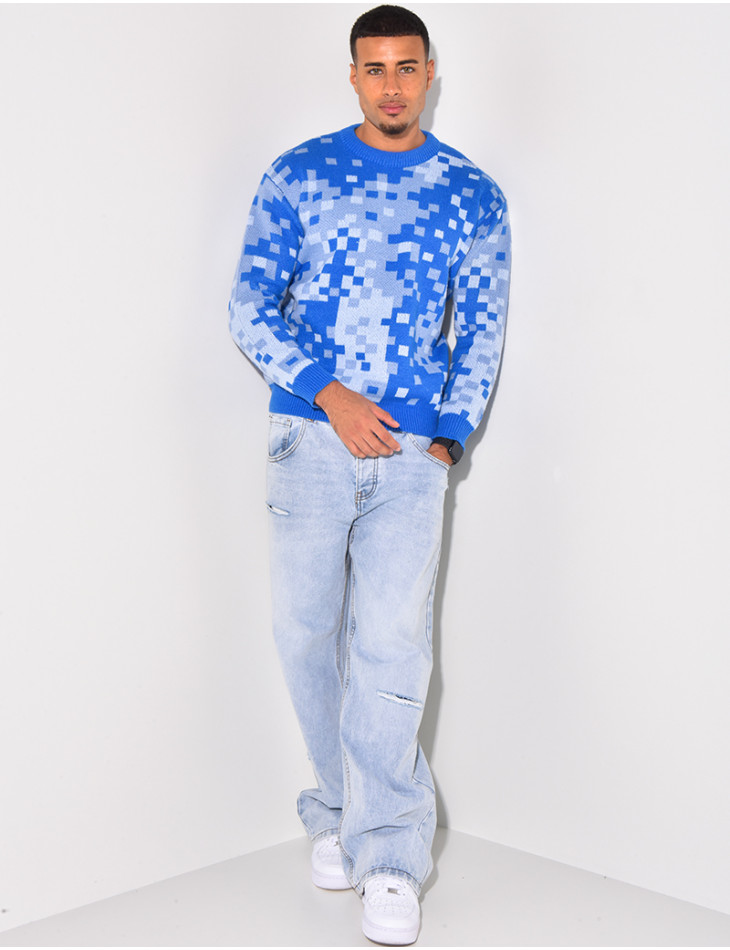 Pull en laine à motifs