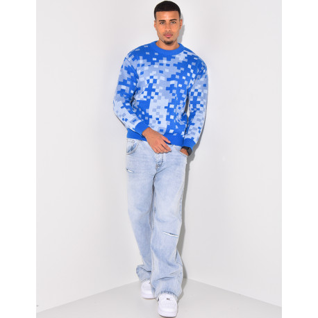 Pull en laine à motifs