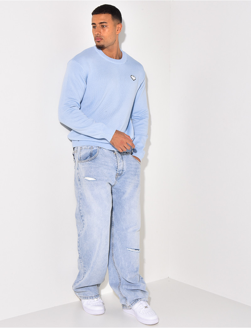 Pull décontracté à la mode en forme de cœur