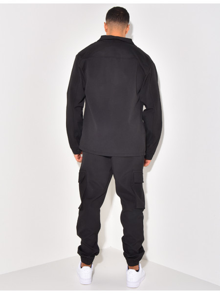 Ensemble pantalon et chemise à poches texturé