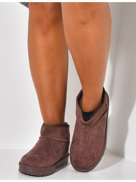 Bottines fourrées en suédine