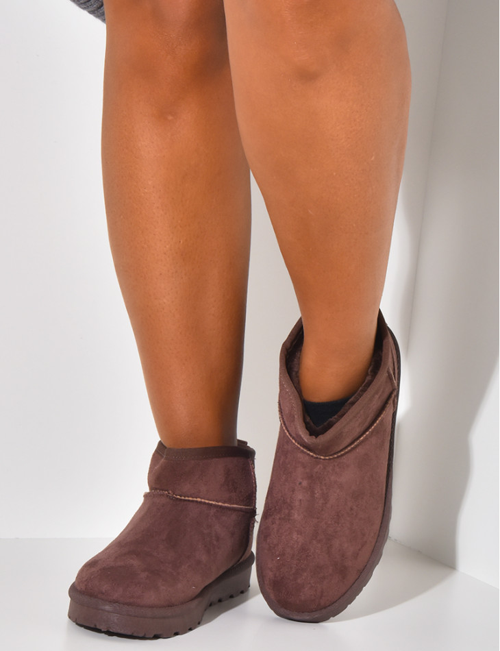 Bottines fourrées en suédine