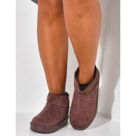 Bottines fourrées en suédine