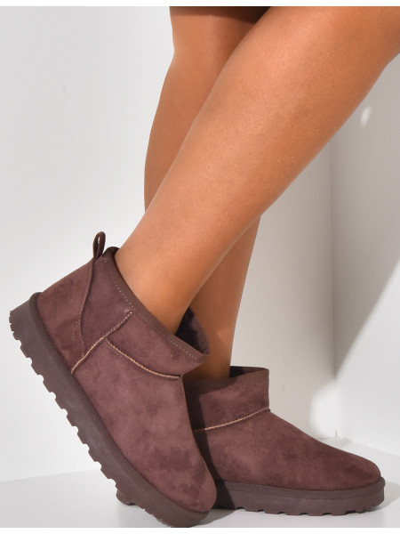 Bottines fourrées en suédine
