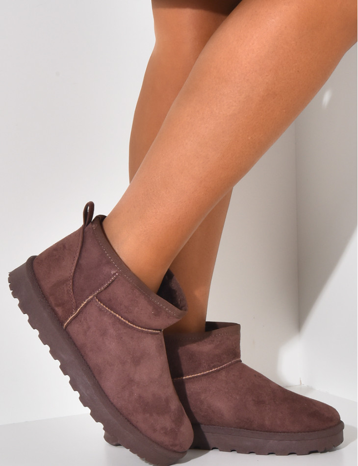 Bottines fourrées en suédine
