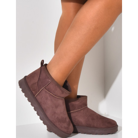 Bottines fourrées en suédine