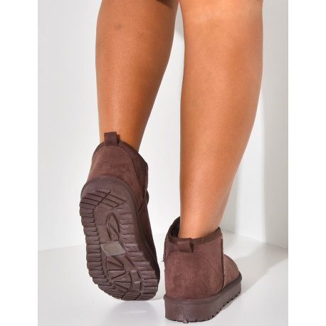Bottines fourrées en suédine