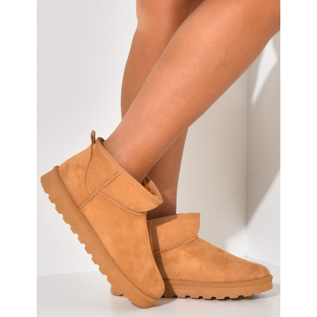 Bottines fourrées en suédine